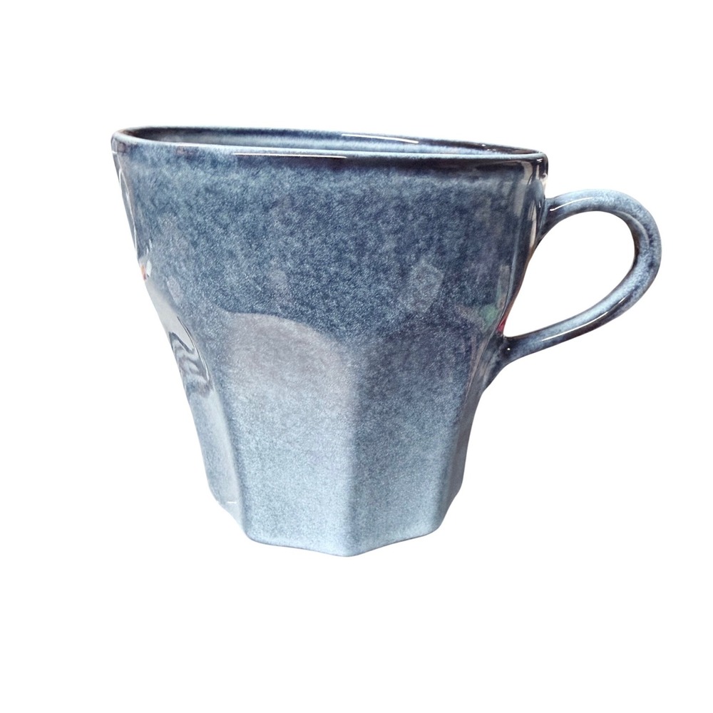 Crate & Barrel Cove Indigo Mug Unisex OS Blue Stoneware Made in Portugal 4 Set